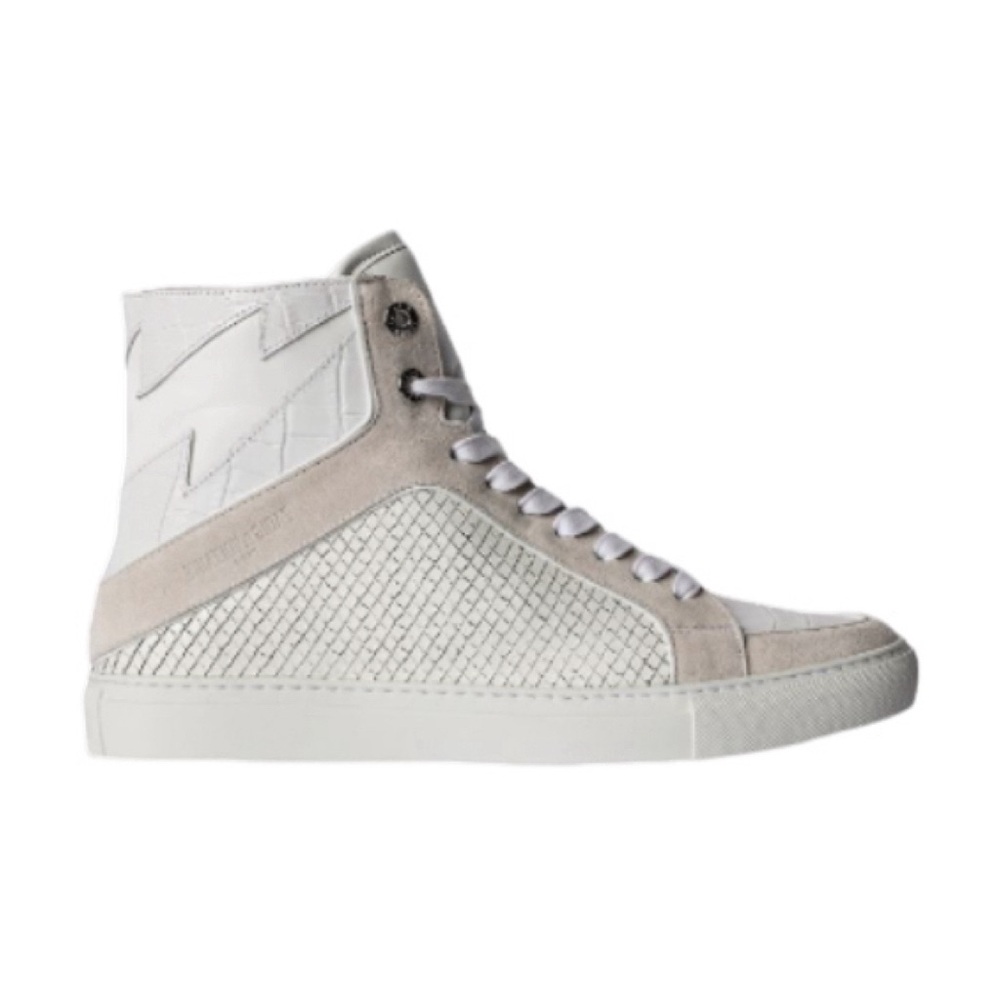 NWB Zadig & Voltaire High Flash Keith Snake Effect Leather Hi-Tops - Sz 7US